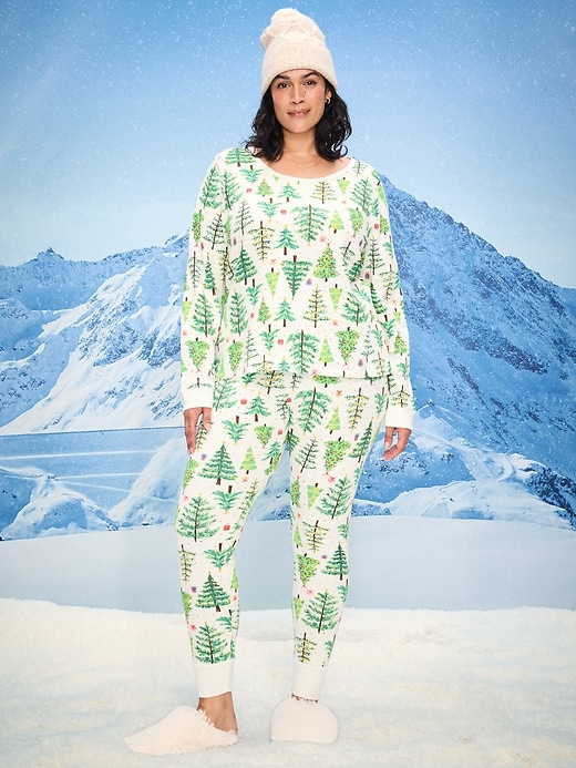 Image number 7 showing, Scoop-Neck Waffle Pajama Top for Women