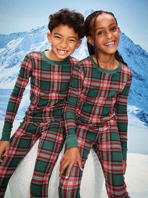 Image number 1 showing, Gender-Neutral Snug-Fit Graphic Pajama Set for Kids