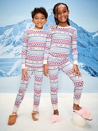Image number 1 showing, Gender-Neutral Snug-Fit Graphic Pajama Set for Kids