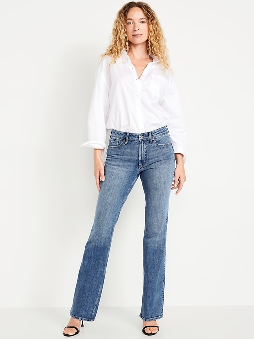 Image number 1 showing, Mid-Rise Slim Boot-Cut Jeans