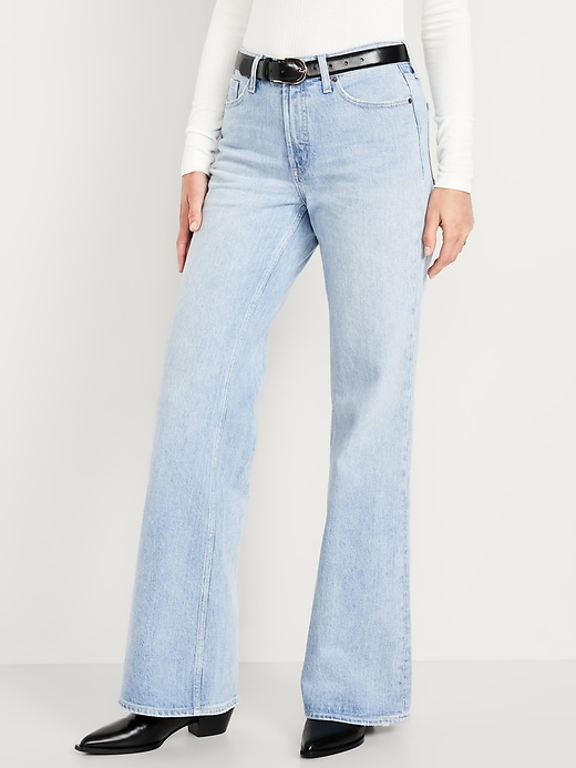 Image number 2 showing, Mid-Rise Loose Boot-Cut Jeans