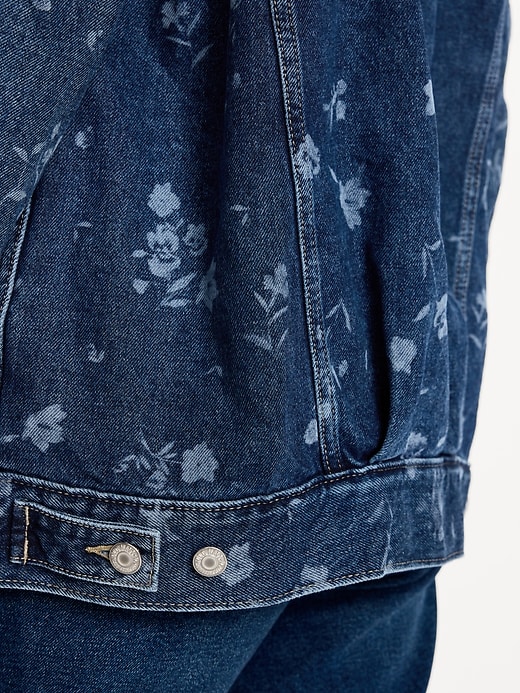 Image number 6 showing, Oversized Floral Print Jean Trucker Jacket