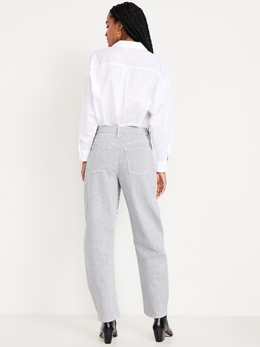 Image number 3 showing, High-Waisted Baggy Barrel Jeans