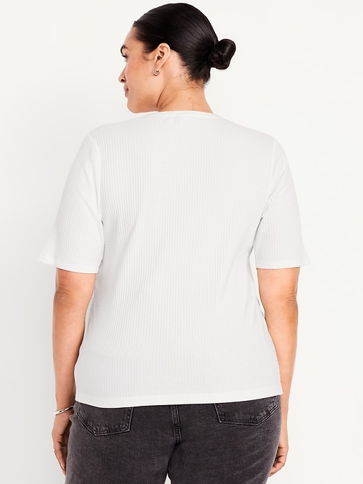 Image number 8 showing, Short Sleeve Lace-Front Top