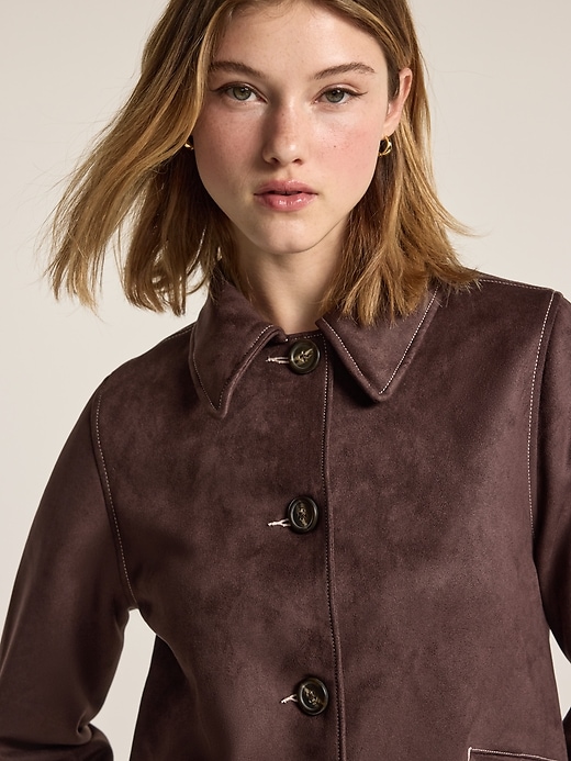 Image number 4 showing, Old Navy x Anna Sui Vegan Suede Boxy Jacket