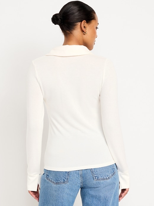 Image number 2 showing, Split-Neck Long-Sleeve Pullover Shirt