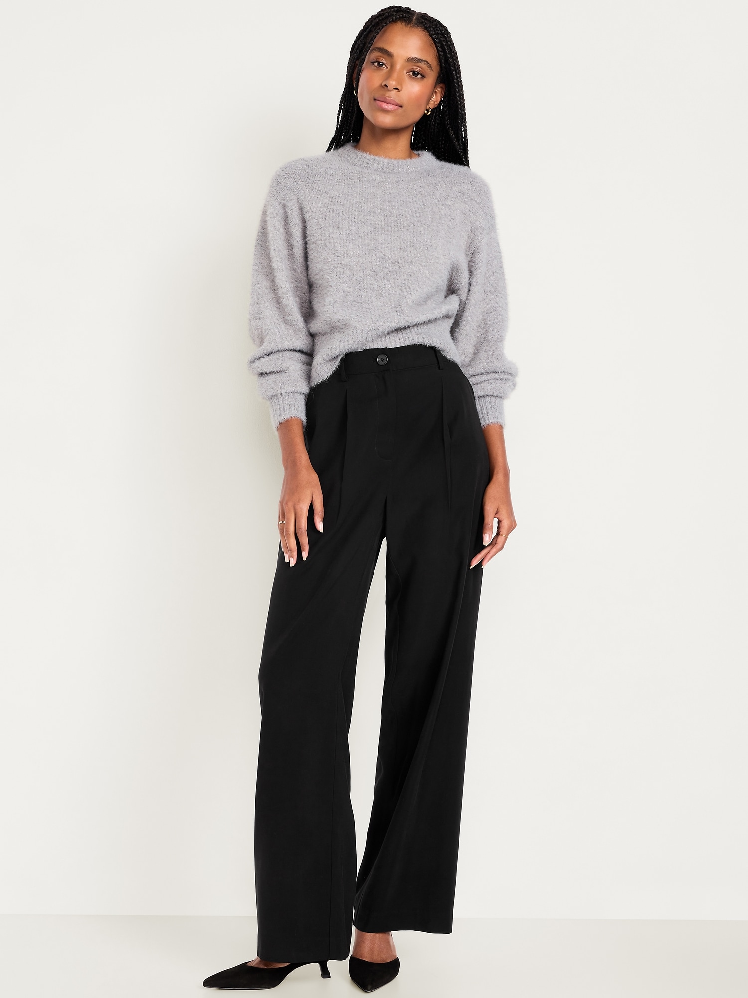 High-Waisted Taylor Trouser Wide-Leg Pants