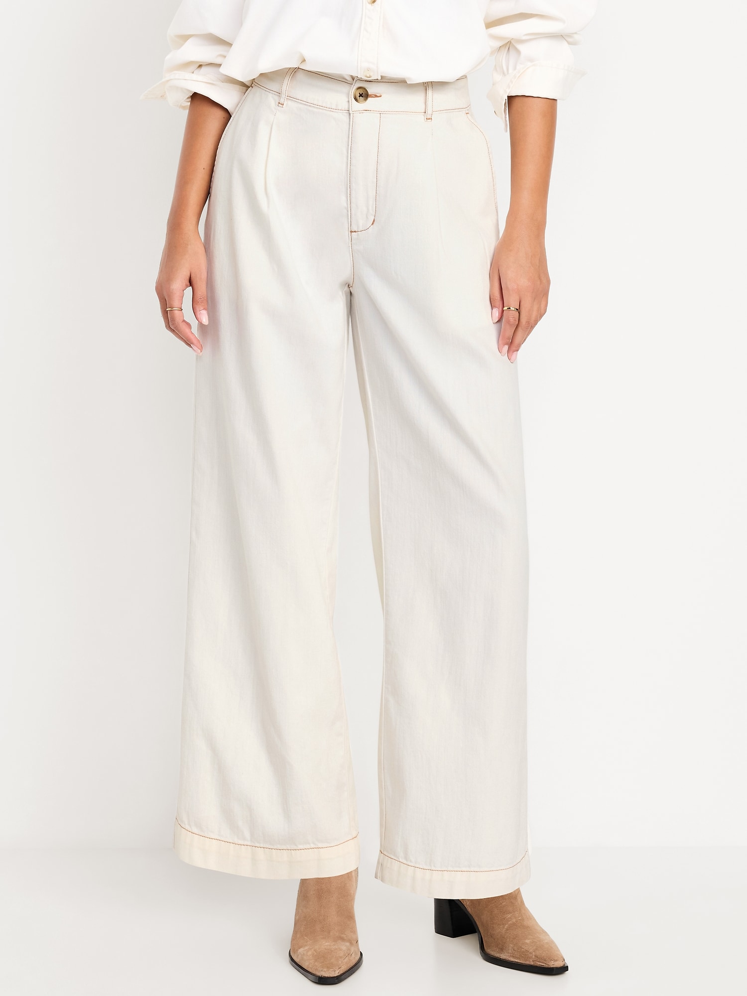 High-Waisted Taylor Trouser Wide-Leg Pants