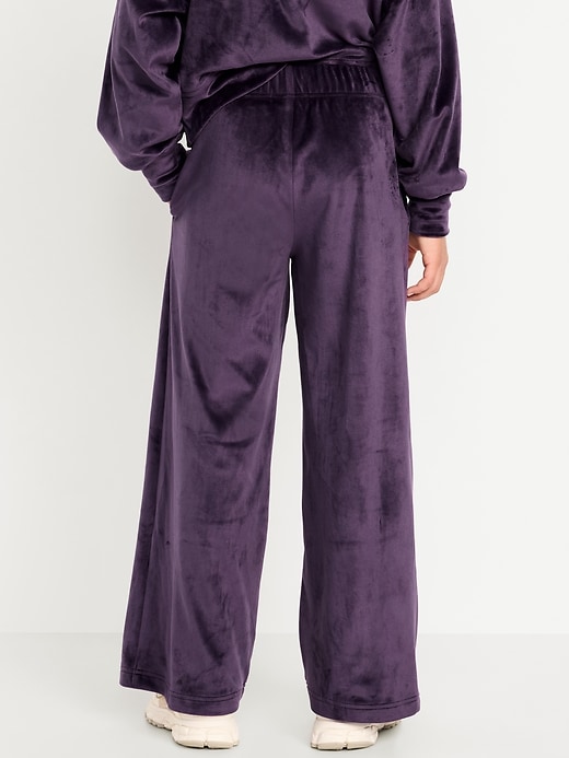 Image number 2 showing, High-Waisted Velour Wide-Leg Pants for Girls