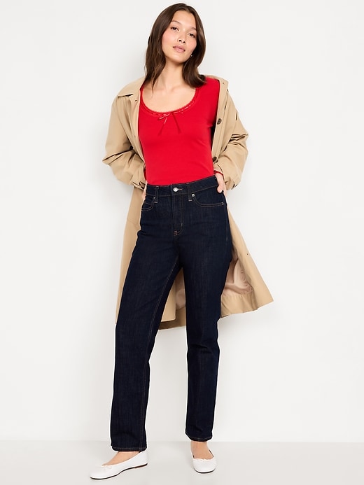 Image number 3 showing, Scoop-Neck Long-Sleeve Ribbed Top