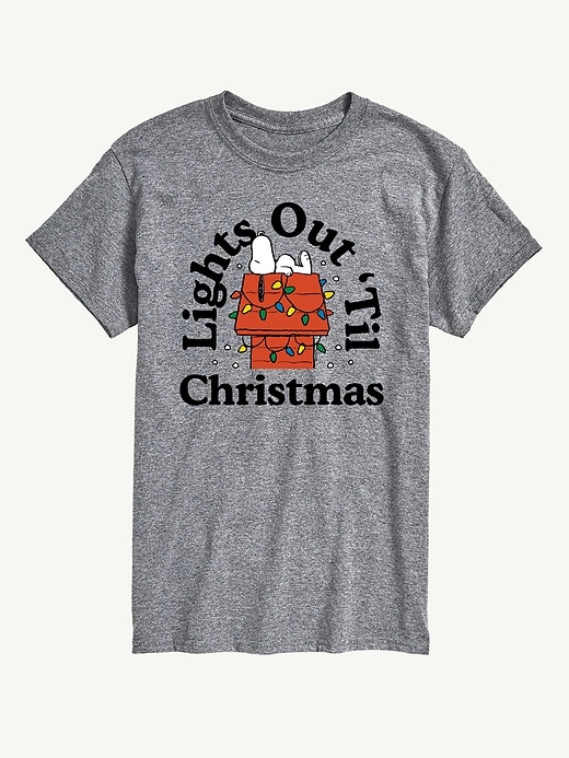 Image number 1 showing, Peanuts Lights Out Christmas Short Sleeve Graphic Tee