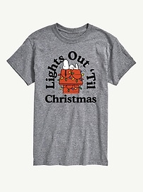 Image number 1 showing, Peanuts Lights Out Christmas Short Sleeve Graphic Tee