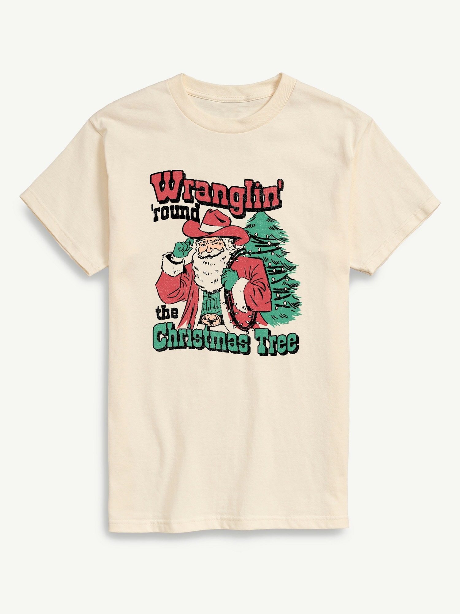 Santa Wranglin Around Short Sleeve Graphic Tee