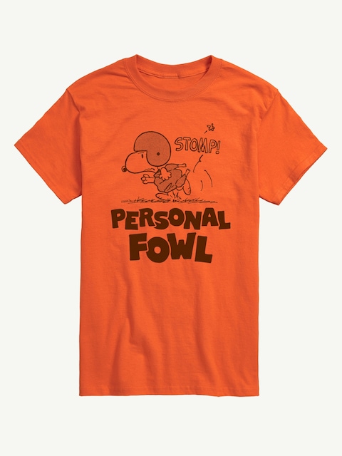 Peanuts Personal Fowl Short Sleeve Graphic Tee - Orange