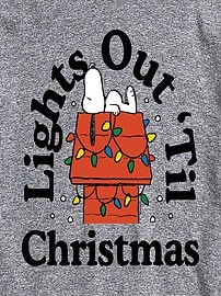 Image number 2 showing, Peanuts Lights Out Christmas Short Sleeve Graphic Tee