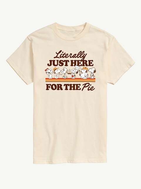 Peanuts Here For The Pie Short Sleeve Graphic Tee - Cream