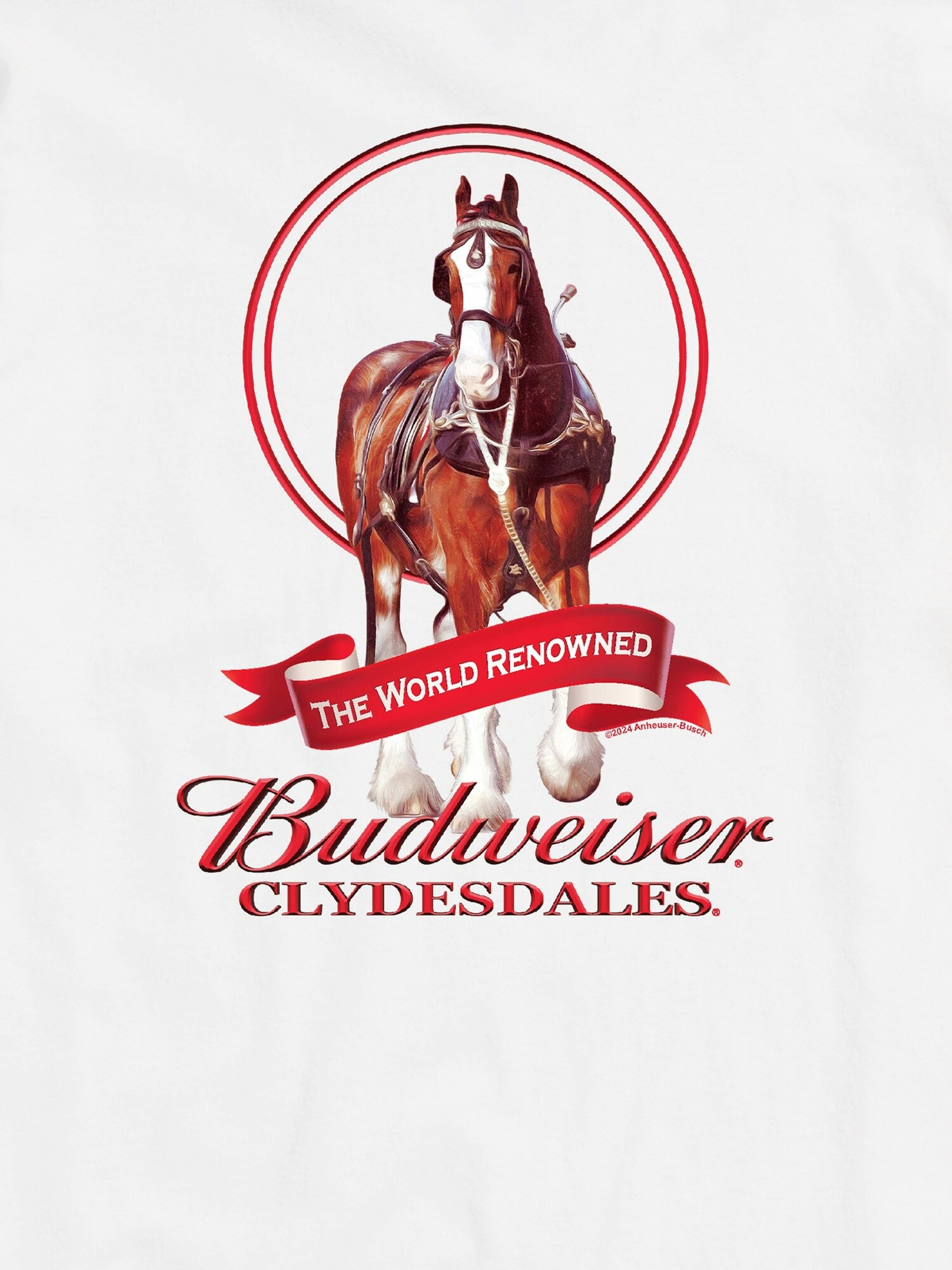 Мужская футболка Old Navy Budweiser Clydesdales Short Sleeve Graphic, цвет: Белый — фото 2