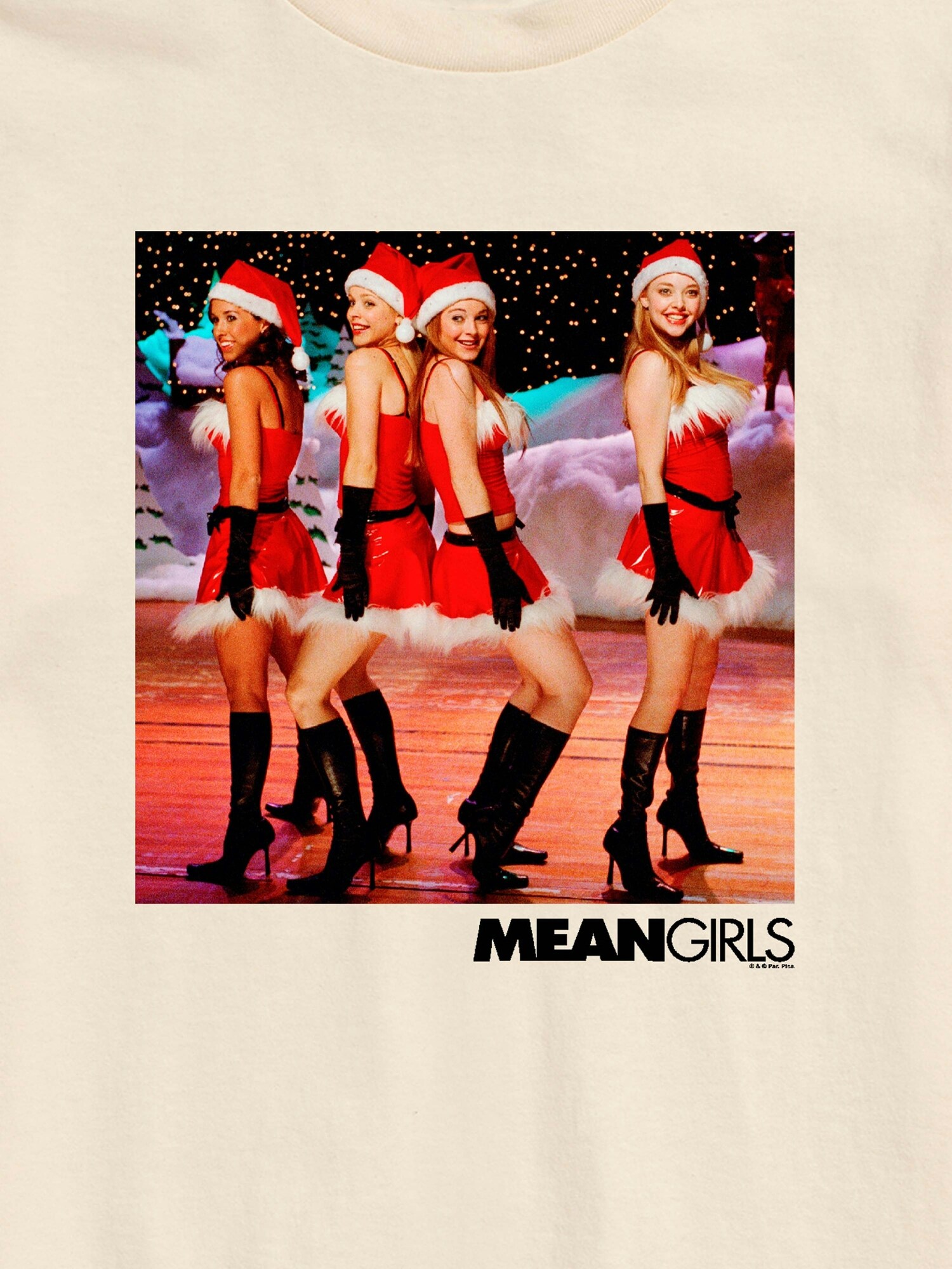 Мужская футболка Old Navy Mean Girls Santa Dance Short Sleeve Graphic, цвет: Кремовый — фото 2