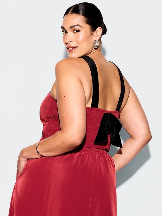 Image number 9 showing, The Occasion by Old Navy Taffeta Cropped Halter Bow Top