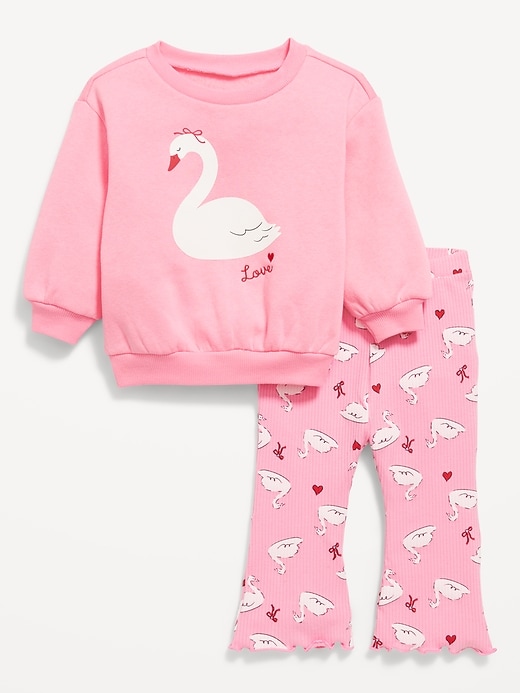 Image number 1 showing, Long-Sleeve Graphic Sweatshirt and Leggings Set for Baby