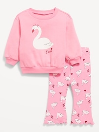 Image number 1 showing, Long-Sleeve Graphic Sweatshirt and Leggings Set for Baby