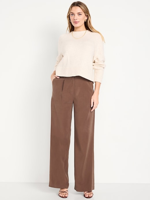 Image number 1 showing, High-Waisted Taylor Trouser Wide-Leg Pants