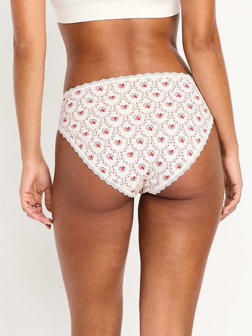 Image number 2 showing, High-Waisted Lace-Trim Bikini Underwear