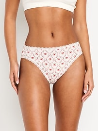 Image number 1 showing, High-Waisted Lace-Trim Bikini Underwear
