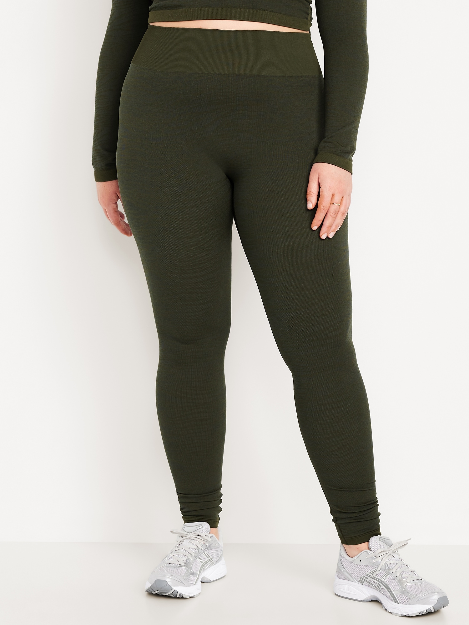 High-Waisted Seamless Jacquard Leggings