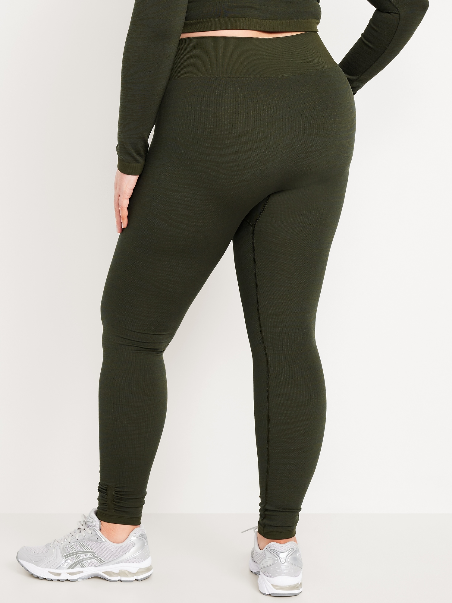 High-Waisted Seamless Jacquard Leggings