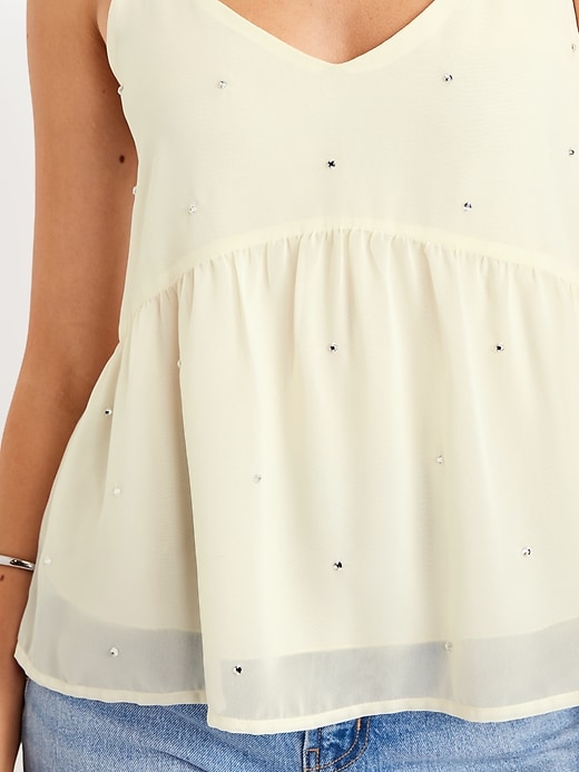 Embellished Cami Peplum Top