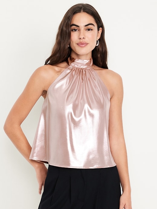 Image number 1 showing, Satin Shine Halter Top