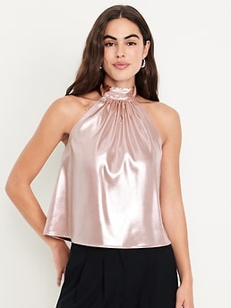Satin Shine Halter Top - image 3