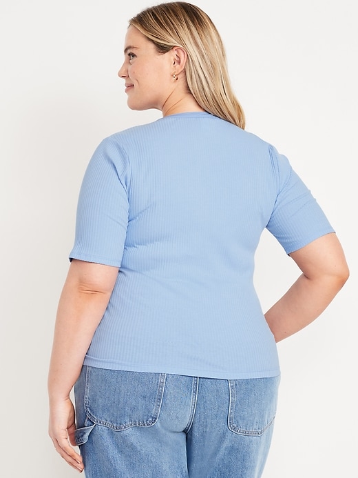 Image number 8 showing, Short Sleeve Lace-Front Top