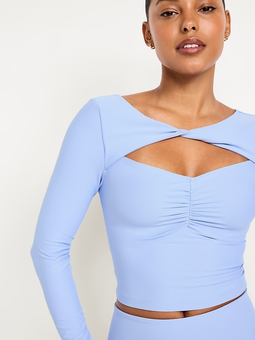 Image number 3 showing, PowerSoft Long-Sleeve Cut-Out Top