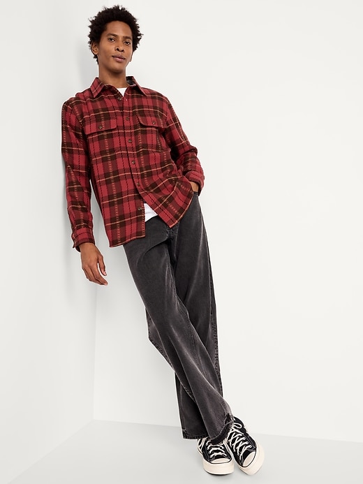 Image number 3 showing, Loose Fit Textured Plaid Pocket Shirt