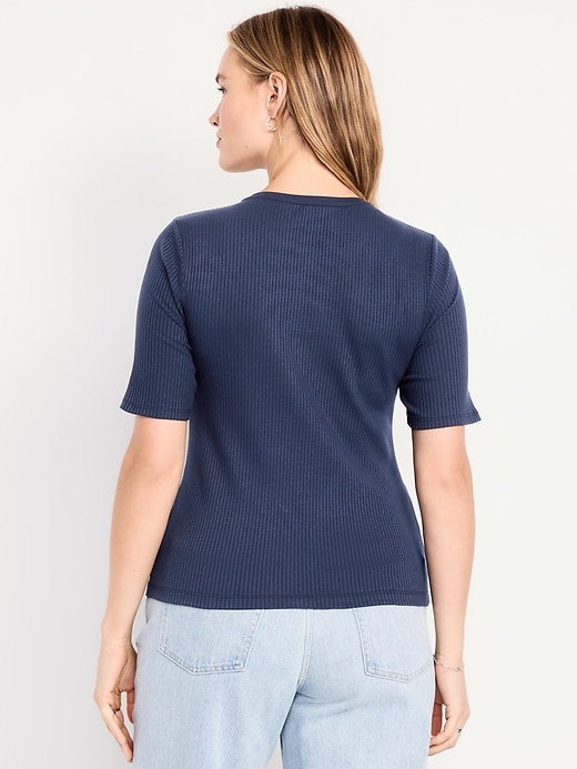 Image number 5 showing, Short Sleeve Lace-Front Top