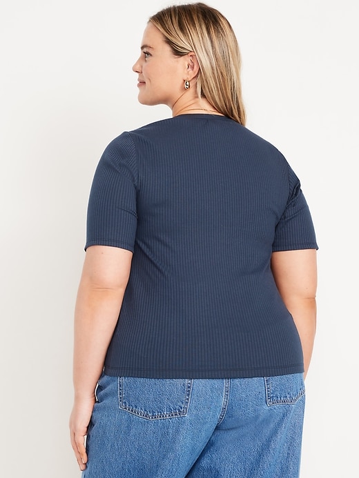 Image number 7 showing, Short Sleeve Lace-Front Top