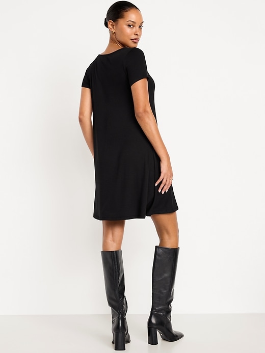 Image number 2 showing, Short-Sleeve Mini Swing Dress