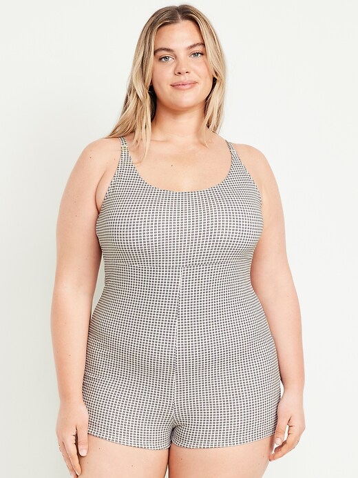 Image number 7 showing, Textured Swim Romper -- 2.5-inch inseam
