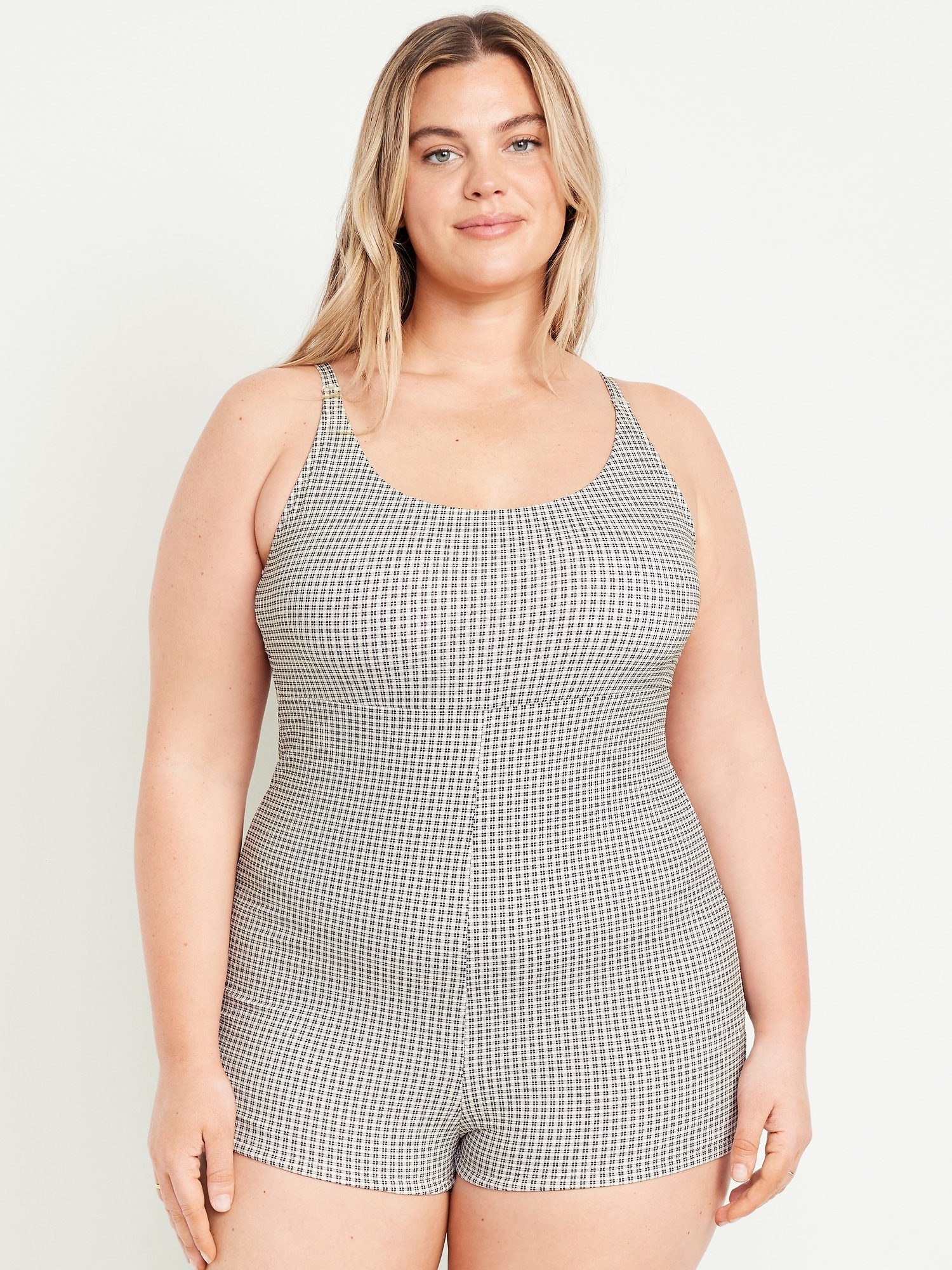 Textured Swim Romper - 2.5-inch inseam