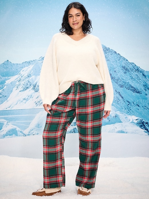 Image number 7 showing, Mid-Rise Plaid Flannel Pajama Pants for Women