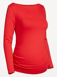 Image number 2 showing, Maternity Long-Sleeve Boatneck T-Shirt