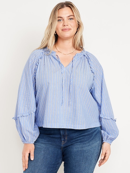Image number 6 showing, Long-Sleeve Ruffle Trim Top