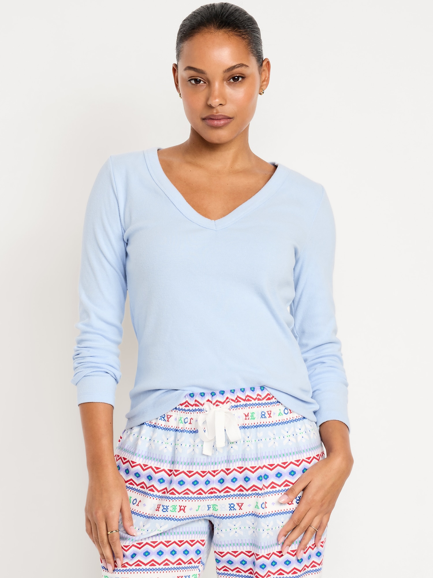 Cozy Snug Long-Sleeve V-Neck T-Shirt