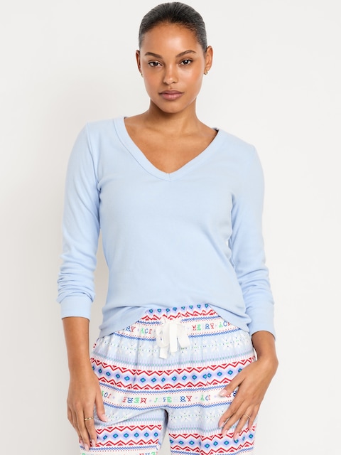 Cozy Snug Long-Sleeve V-Neck T-Shirt - Sky Maintenance