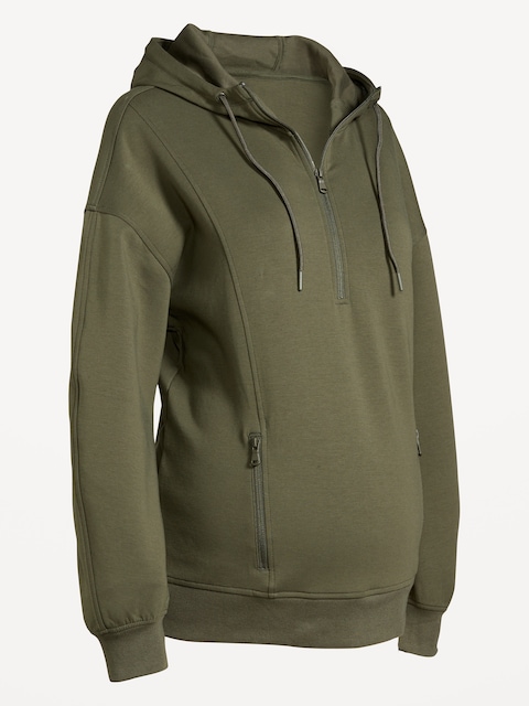 Maternity Dynamic Fleece Half-Zip Hoodie - Ancient Forest