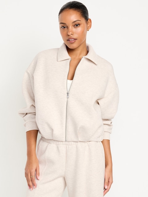 Bounce Fleece Bomber Jacket - Oatmeal Heather