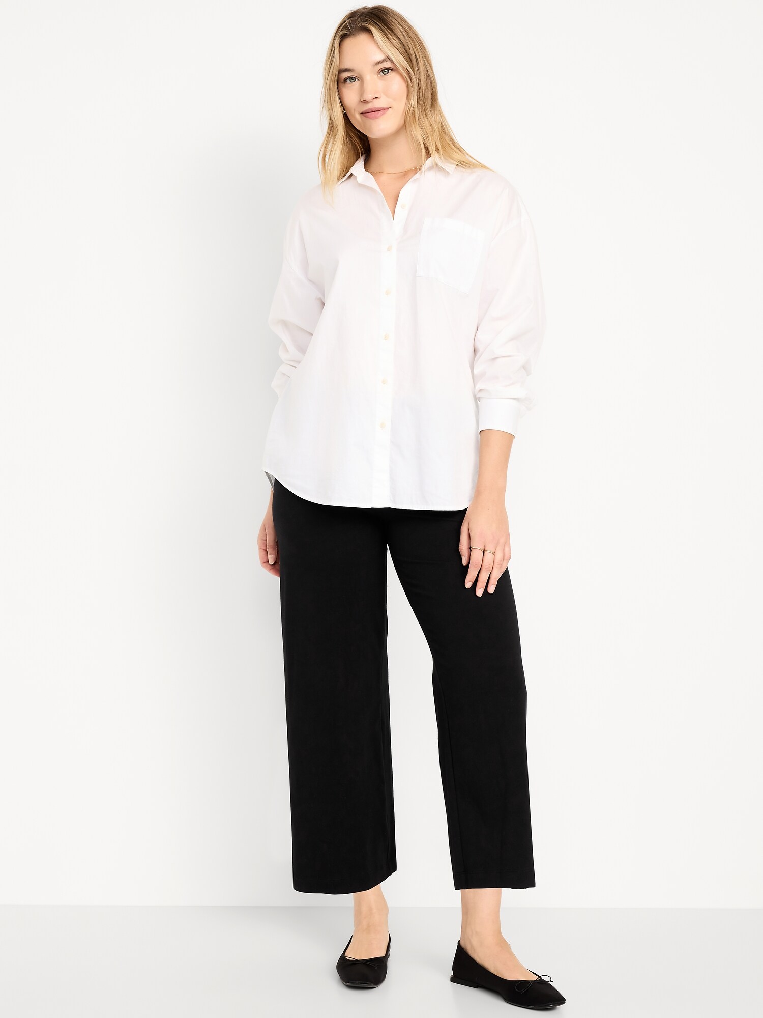 Женские леггинсы Old Navy High-Waisted Fashion Wide-Leg Cropped Leggings, цвет: Blackjack — фото 5