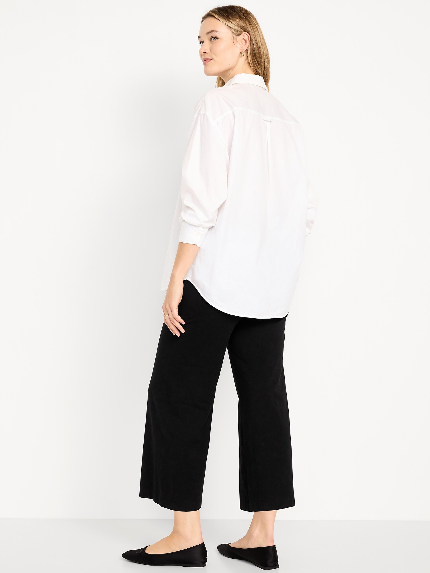 Женские леггинсы Old Navy High-Waisted Fashion Wide-Leg Cropped Leggings, цвет: Blackjack — фото 6